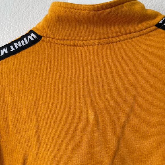 MTV Womens Mustard Yellow Quarter Zip Logo Sweater Longsleeve Sweater Size Small - Picture 7 of 8